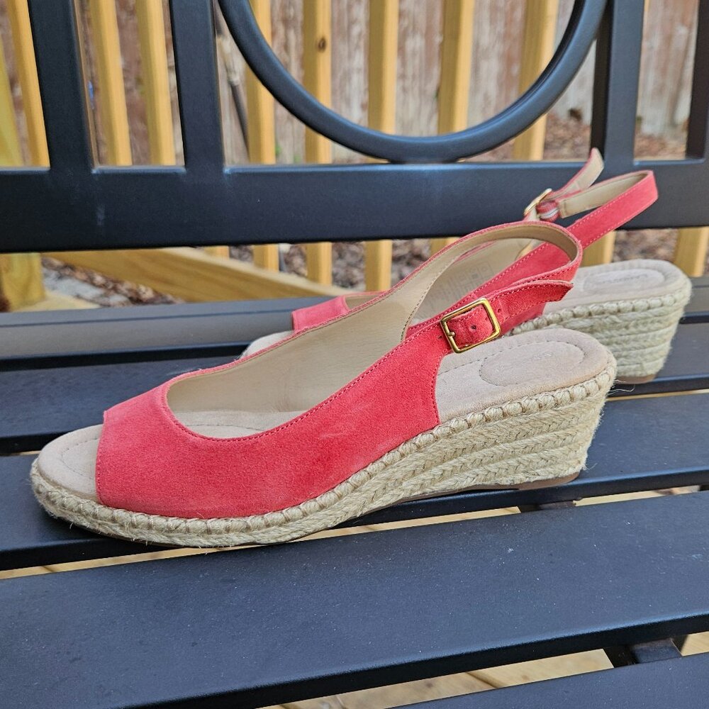 NWOT Lands End Suede Slingback Espadrilles Size 8 b